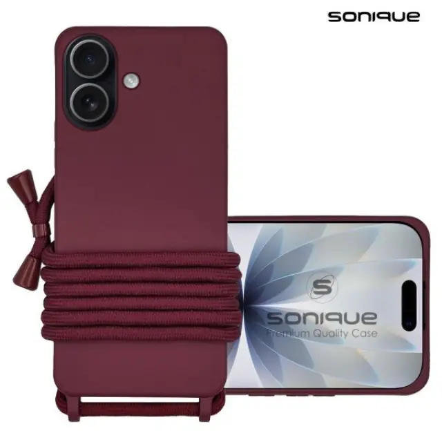 Θήκη Σιλικόνης με Κορδόνι CarryHang Sonique Apple iPhone 17 Μπορντώ