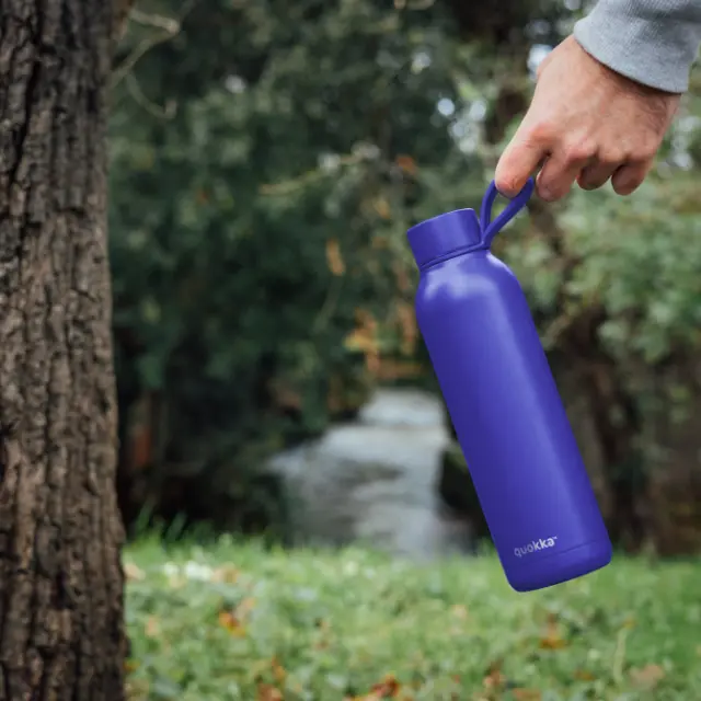 Quokka Solid Μπουκάλι Θερμός Ανοξείδωτο 630ml Dusk Blue με Λαβή -40176 2