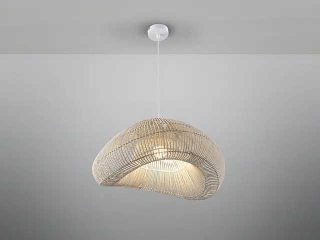 SABAH 567592 LAMP WHITE RATTAN φωτιστικό κρεμαστό Άσπρο 2