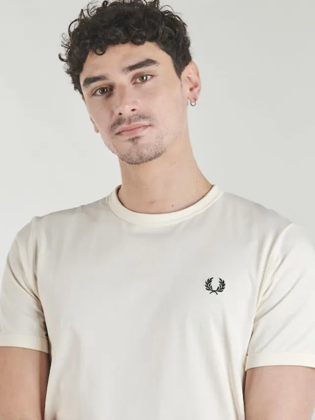 Fred Perry Ringer T-Shirt Ecru Ecru - XL