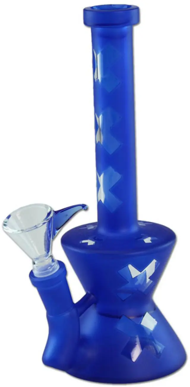 Γυάλινο Bong Blue Matt Cross 21cm