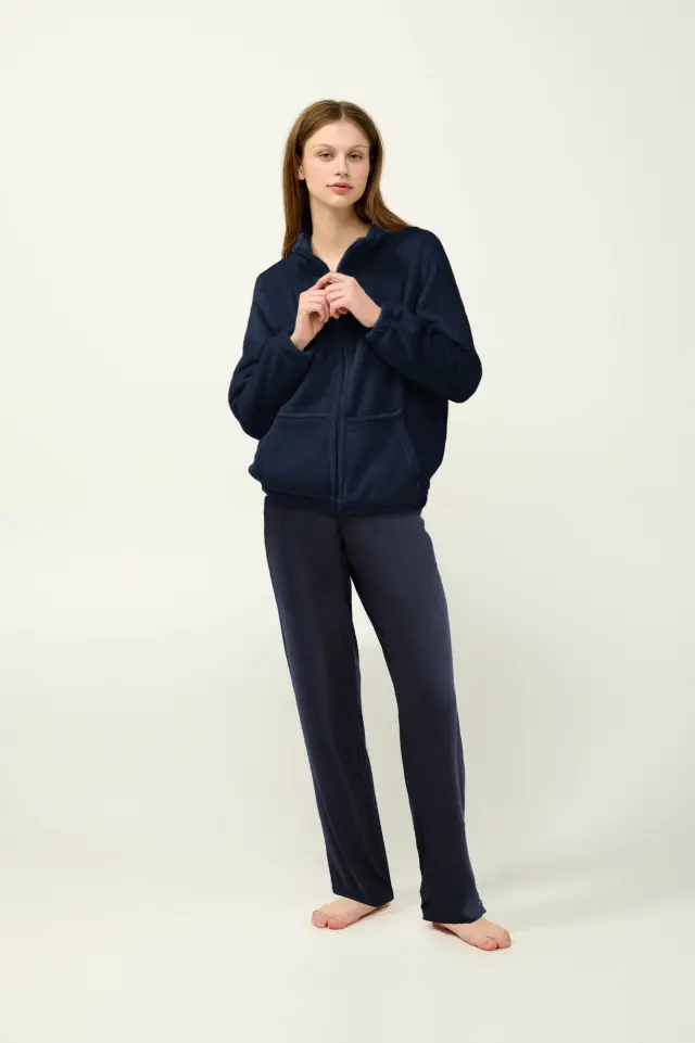 Γυναικεία Fleece Ζακέτα με Φερμουάρ Vamp 23360 BLUE - L