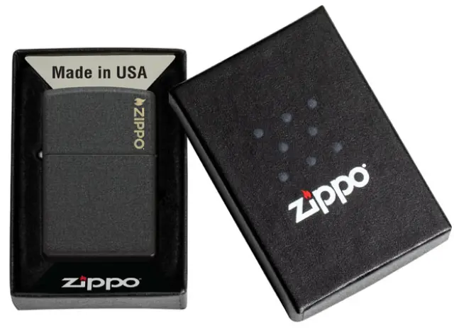 ZIPPO Αναπτήρας - 236ZL Black Crackle με Λογότυπο Zippo 3