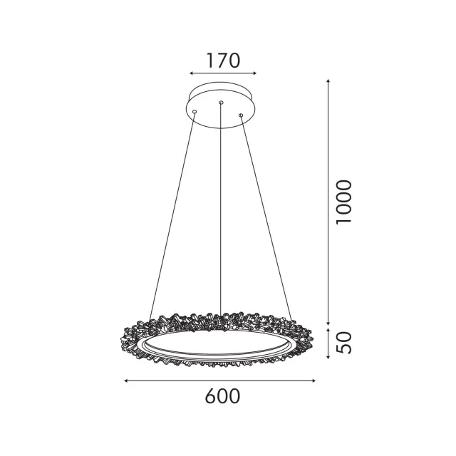 ΚΡΕΜΑΣΤΟ ΦΩΤΙΣΤΙΚΟ ACA HM251786G ΧΡΥΣΟ LED 45W 2700K-3000K-4000K IP20 D60XH120CM / HM251786G 3