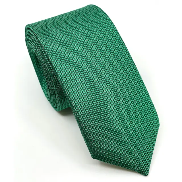 Σμαραγδί Γραβάτα Oxford 6,5 cm με Ασορτί Μαντήλι