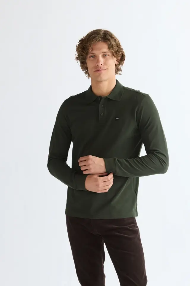 Wrangler Ανδρική Pique Polo Mπλούζα 112386873 – Khaki - XXL