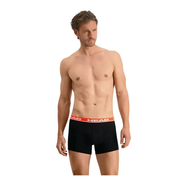 HEAD Ανδρικό Boxer Super Soft Cotton - Διπλό Πακέτο, Χρώμα Γκρι-Κόκκινο 2