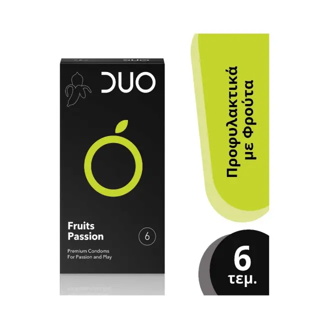 Duo Fruits Passion Premium Condoms 6pcs (Προφυλακτικά με Φρούτα) 2