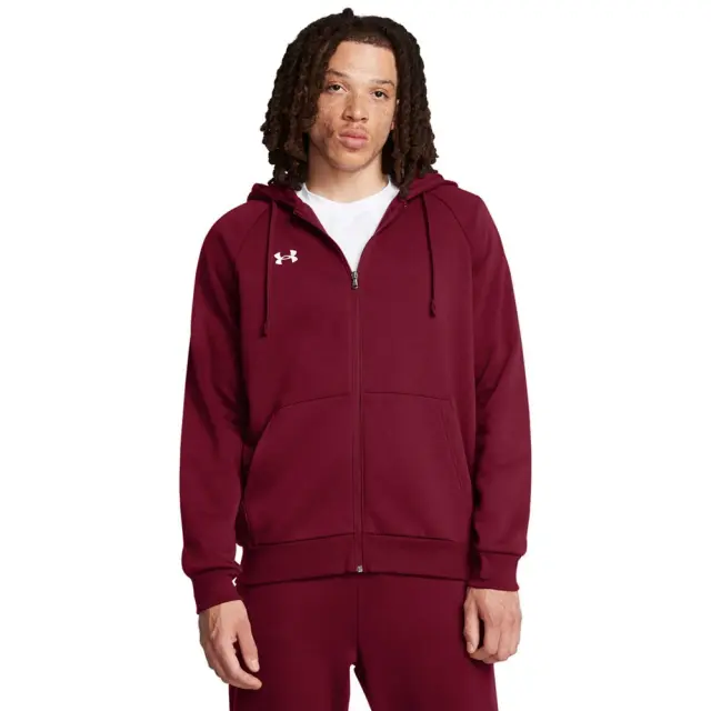 Under Armour Rival Fleece Full Zip Hoodie (1379767-625) - Μπορντό