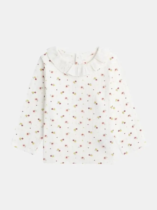 Βρεφική Μπλούζα για Κορίτσια Floral Collar ΜΩΒ