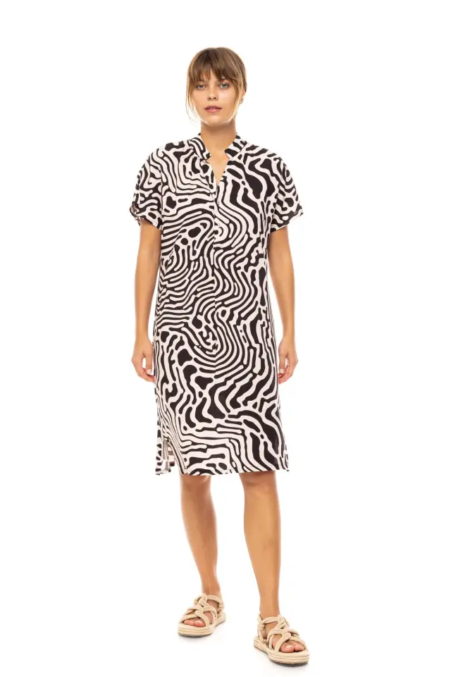 Beachwear Black Geo B597 Type Pink Label