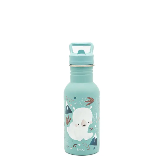 Sassi Ανοξείδωτο Παγούρι με Καλαμάκι 500ml Munchy The Bear