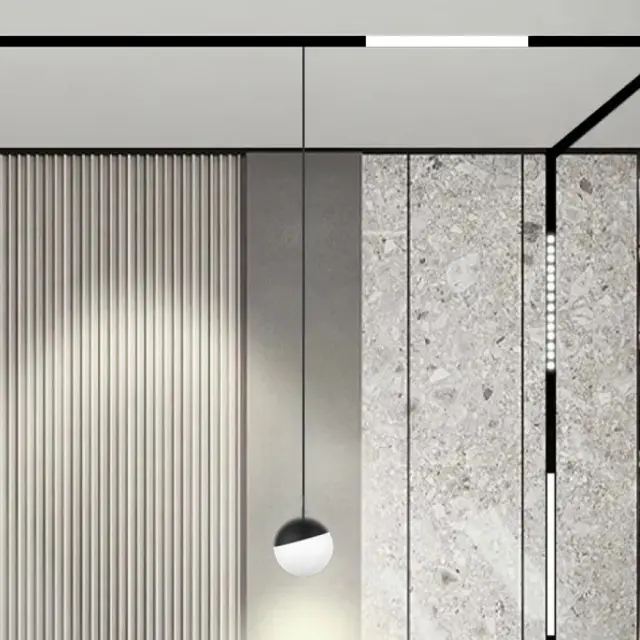 Inlight Κρεμαστό Φωτιστικό LED 6W 3000K-6000K για Ultra-Thin μαγνητική ράγα σε μαύρη απόχρωση D:10X10cm (TMZ0050-Black) 2