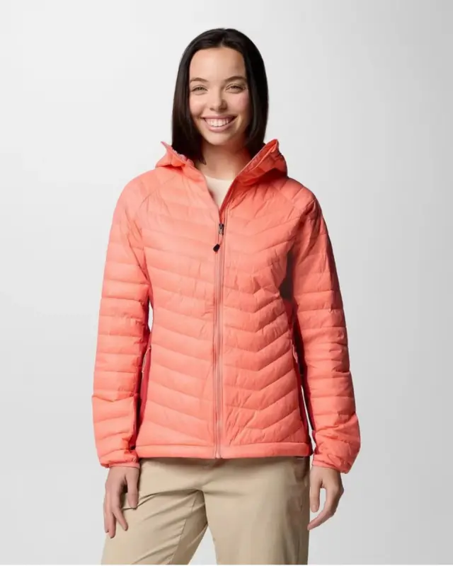 Columbia Powder Pass II Hybrid Hooded Γυναικείο Μπουφάν Ροζ 2