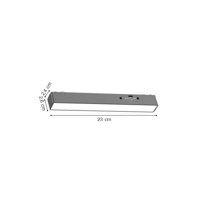 Inlight Γραμμικό φωτιστικό LED 7W 3CCT για Ultra Thin ράγα σε μαύρη απόχρωση D:23X2,6X2,4cm (TMU0040-Black) 2