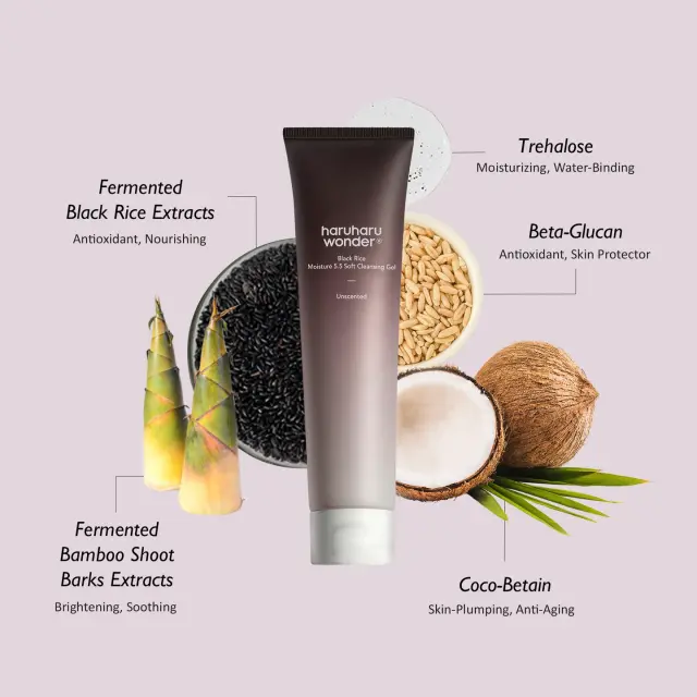 HARUHARU Wonder Black Rice Moisture 5.5 Soft Cleansing Gel 100ml 3