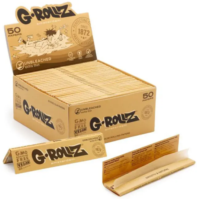 G-Rollz Χαρτάκια Unbleached Ακατέργαστο - King Size Slim 50φ. 2