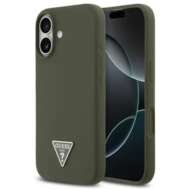 Θήκη Σιλικόνης Guess Apple iPhone 17 MagSafe Triangle Logo Χακί N69360
