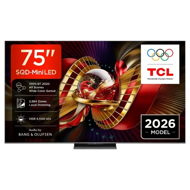 ΤΗΛΕΟΡΑΣΗ 75'' SQD-Mini LED AI 75C8L 144Hz Google TV and Audio by Bang & Olufsen 5.500nits TCL
