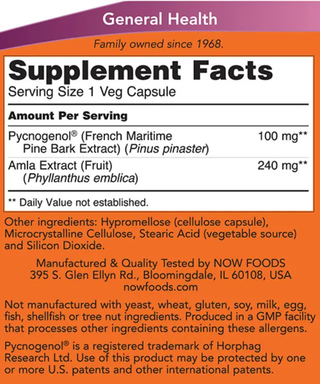 Now Foods Pycnogenol 100 mg 2