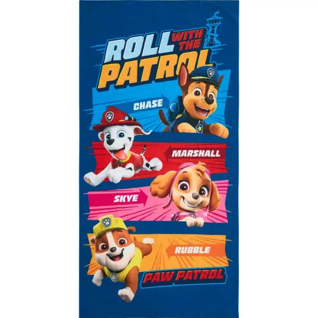 Paw Patrol Roll πετσέτα μπάνιου, πετσέτα θαλάσσης 70x140 cm Βαμβακερή Μπλε