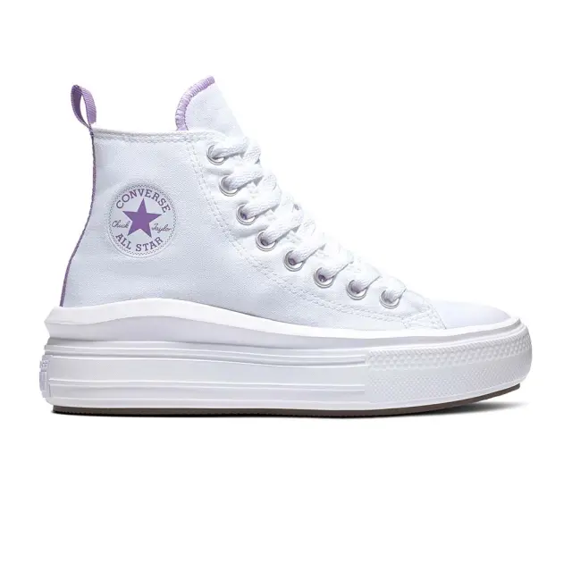 Converse Girl's Chuck Taylor All Star Move Platform HI Canvas Άσπρο - Μωβ A03667C (Converse)