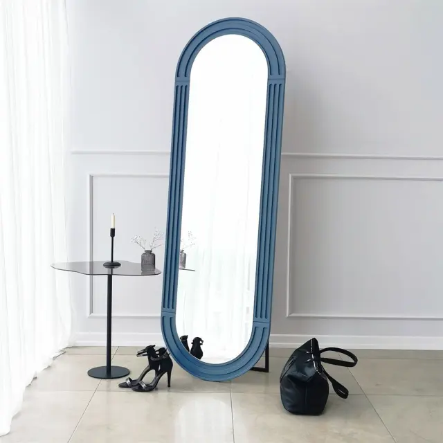 Stewehome Καθρέπτης με Στηριγμένο Στήριγμα ΜΠΛΕ 55x170 cm