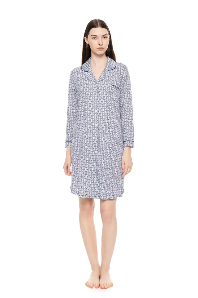 W1552 - Type - NIGHTGWON BUTTONED GEO LOVERS