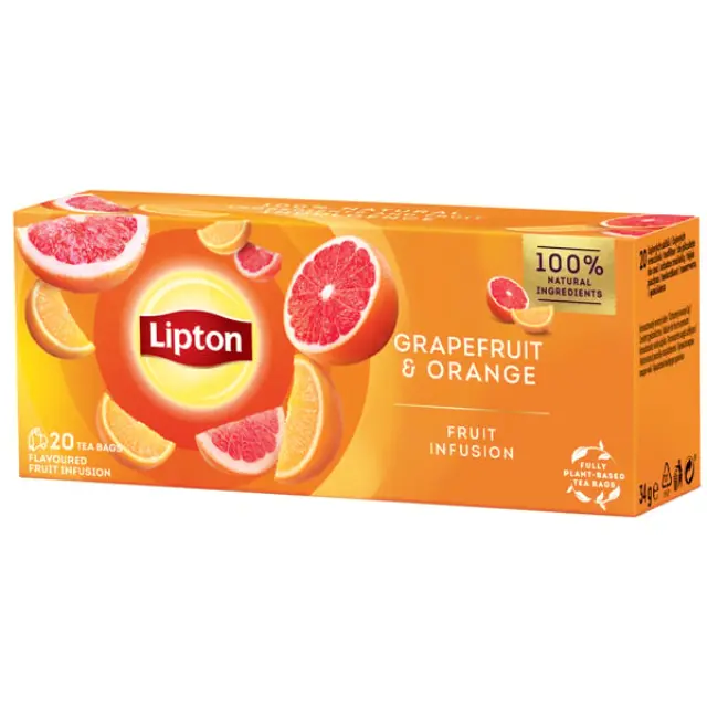 Lipton Τσάι Φακελάκι 20x1,7gr Γκρέιπφρουτ & Πορτοκάλι