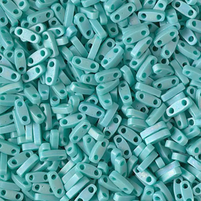 Χάντρα Miyuki Quarter Tila No412FR Matte Opaque Turquoise Green AB ~7gr