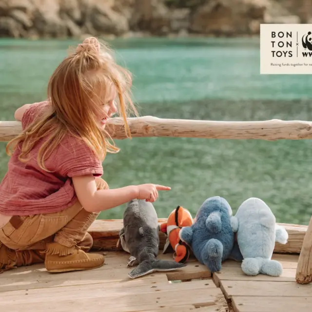Υφασμάτινο Δελφίνι Bon Ton Toys Doris Γαλάζιο 25εκ. 3