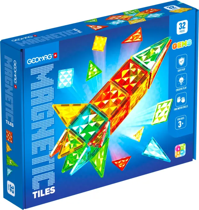 Geomag Magnetic Tiles Gems Rocket 32pcs