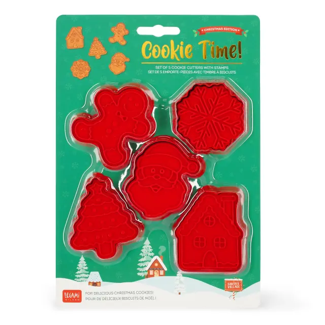 Legami Christmas Cookie Cutters with Stamps