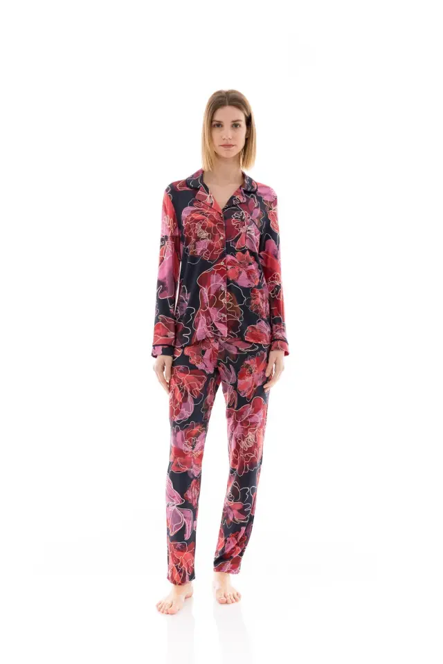 W1364 - Type - PYJAMA BUTTONED MAGENTA FLOWER 2