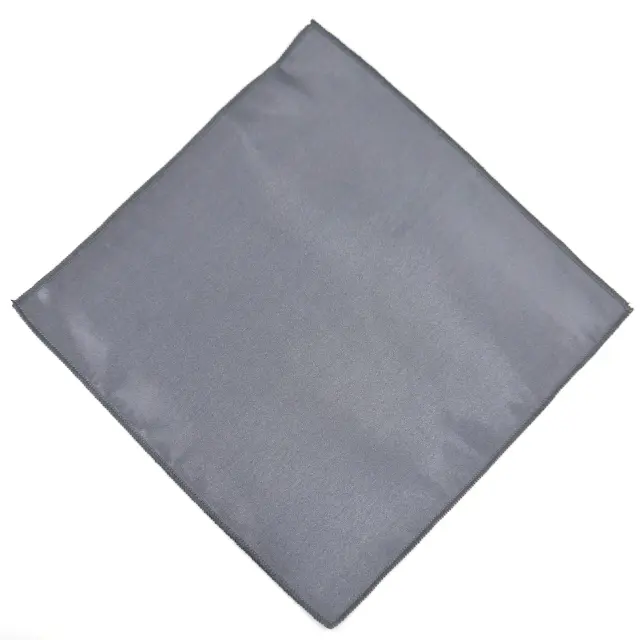 Ανθρακί Γραβάτα Σατέν Glossy Slim 4,5 cm με Ασορτί Μαντήλι 2