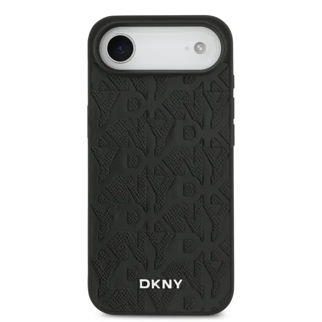 DKNY PU Leather Grid Pattern Magsafe Case for iPhone Air Black 3