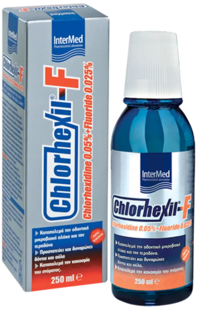 Intermed Chlorhexil-F Mouthwash 0,05% Στοματικό Διάλυμα για Καθημερινή Προστασία, 250ml