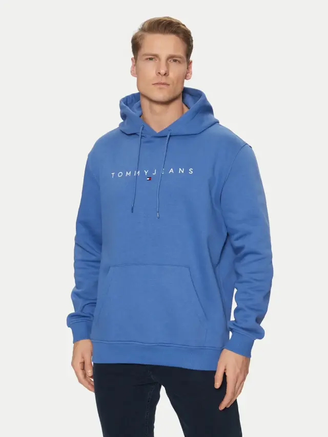 Tommy Hilfiger - Ανδρικό Φούτερ με Κουκούλα και Τσέπες DM0DM20746-C6E Μπλε - XL