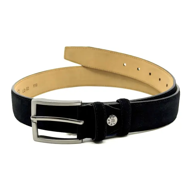 Μαύρη Δερμάτινη Ζώνη Nubuck Suede 3,5 cm