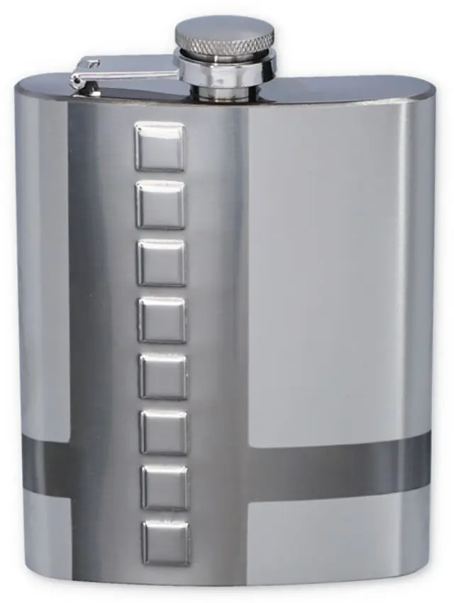 Hip Flask Φλασκί Ποτού Chrome Mat Cross (F3131) - 210ml