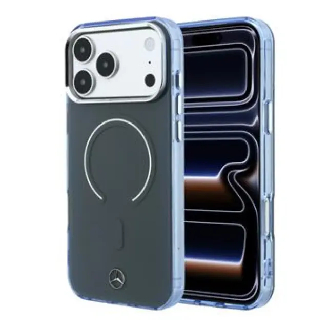 Mercedes PC/TPU Double Layer MagSafe Case for iPhone 18 Pro Max Anthracite/Blue