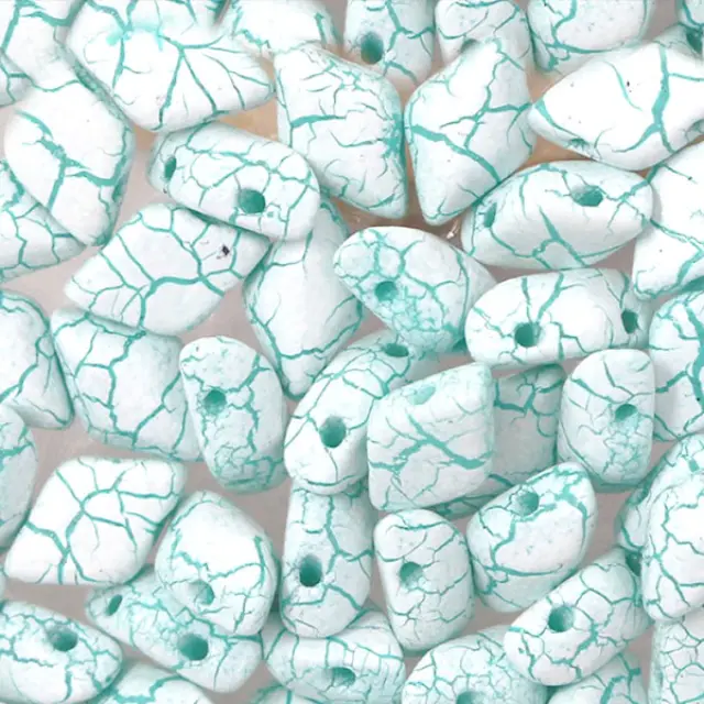Χάντρα Matubo GemDuo 8x5mm - Ionic White/Green ~10gr