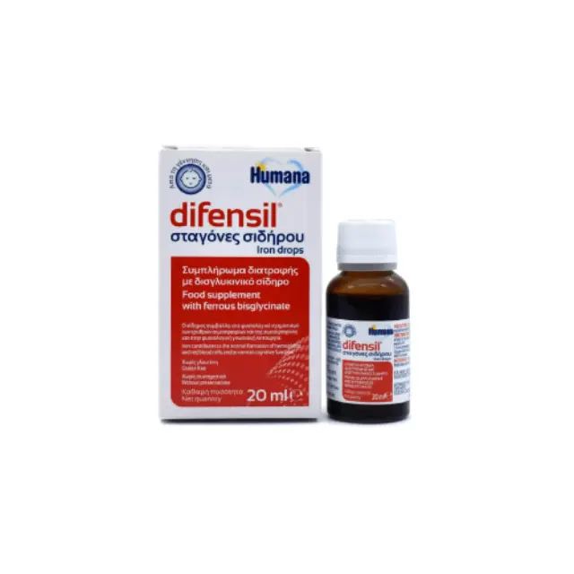 Humana Difensil Iron Drops Συμπλήρωμα Διατροφής Σιδήρου σε Σταγόνες, 20ml