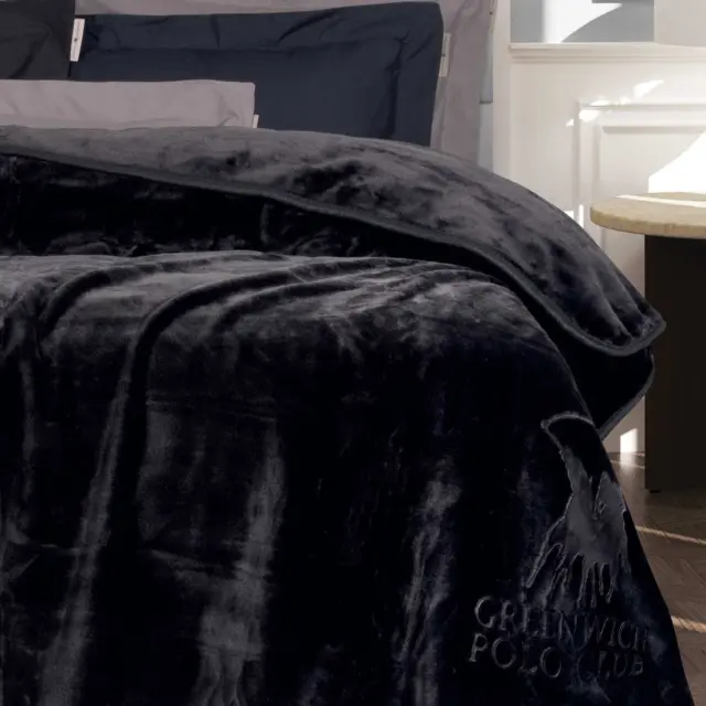 Κουβέρτα 220x240 Υπέρδιπλη Βελουτέ Essential Greenwich Polo Club 3440 Μαύρο