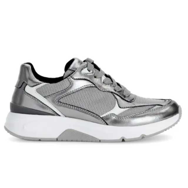 Gabor Sneakers Γυναικείο δέρμα/ύφασμα Ασημί GAB/56893 69-SILBER - 39