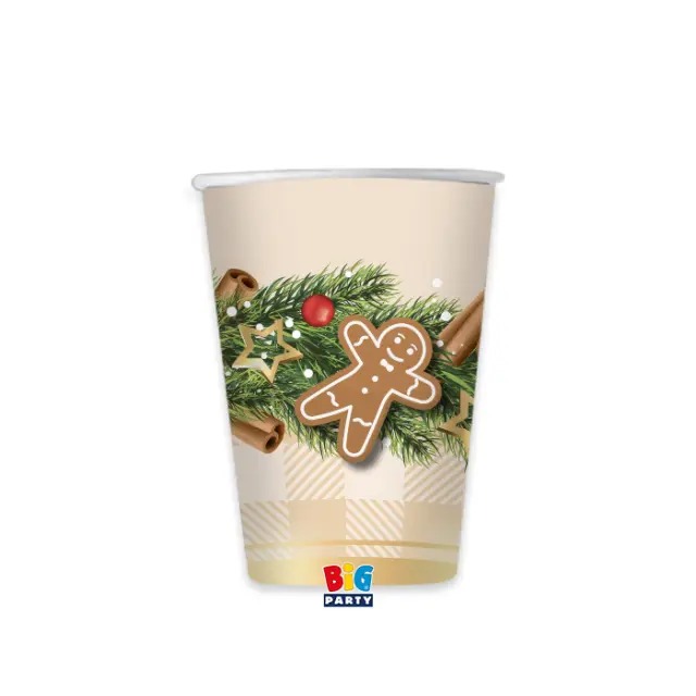 Ποτήρια Χάρτινα 250 ml Gingerbread / 6 τεμ