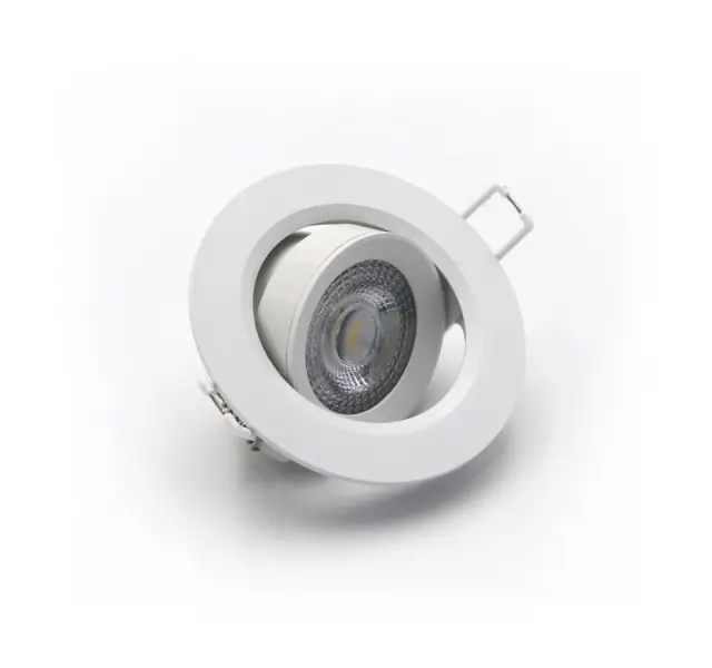 LED ΣΠΟΤ ΨΕΥΔΟΡΟΦΗΣ ΚΙΝΗΤΟ ΣΤΡΟΓΓΥΛΟ 7W 3000K 38° ΛΕΥΚΟ