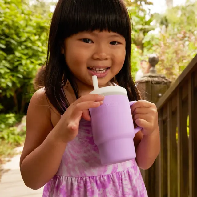 INFANTINO My 1st Tumbler - lilac -κύπελο με καλαμάκι σιλικόνης 260 ml 3