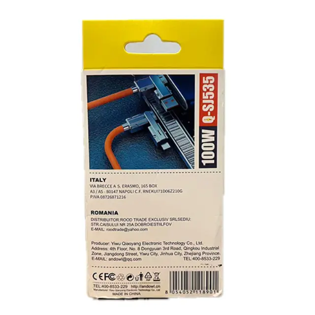 Andowl 1m Καλώδιο Data 100W 4 σε 1 Q-SJ535 2