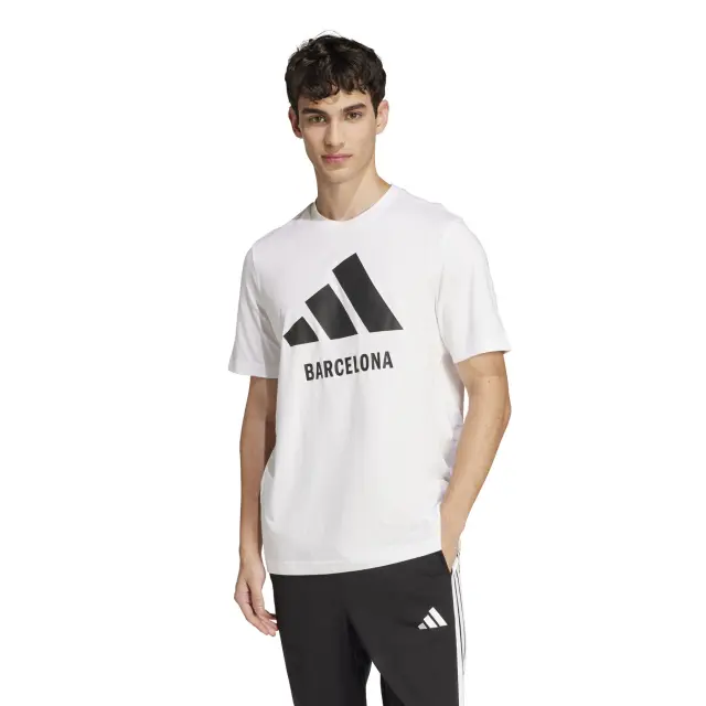 Adidas Barchelona Ανδρικό T-Shirt Λευκό - XL